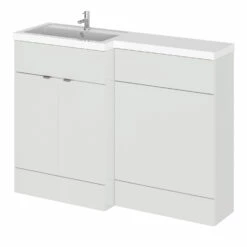 Hudson Reed Fusion LH Combination Unit With 600mm WC Unit - 1200mm Wide - Gloss Grey Mist 11 Hudson Reed Fusion LH Combination Unit With 600mm WC Unit - 1200mm Wide - Gloss Grey Mist -HEATANDPLUMB Sales hudson reed fusion bathroom furniture cbi409 1