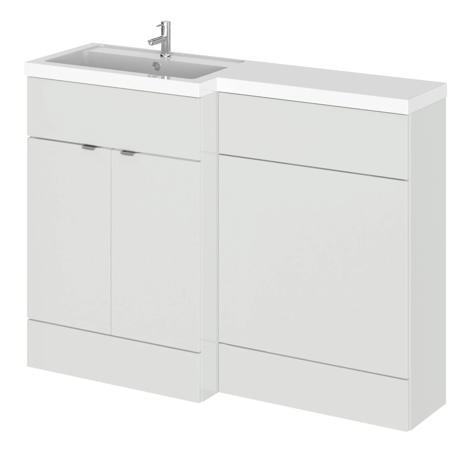 Hudson Reed Fusion LH Combination Unit With 600mm WC Unit - 1200mm Wide - Gloss Grey Mist 7 Hudson Reed Fusion LH Combination Unit With 600mm WC Unit - 1200mm Wide - Gloss Grey Mist - Image 5