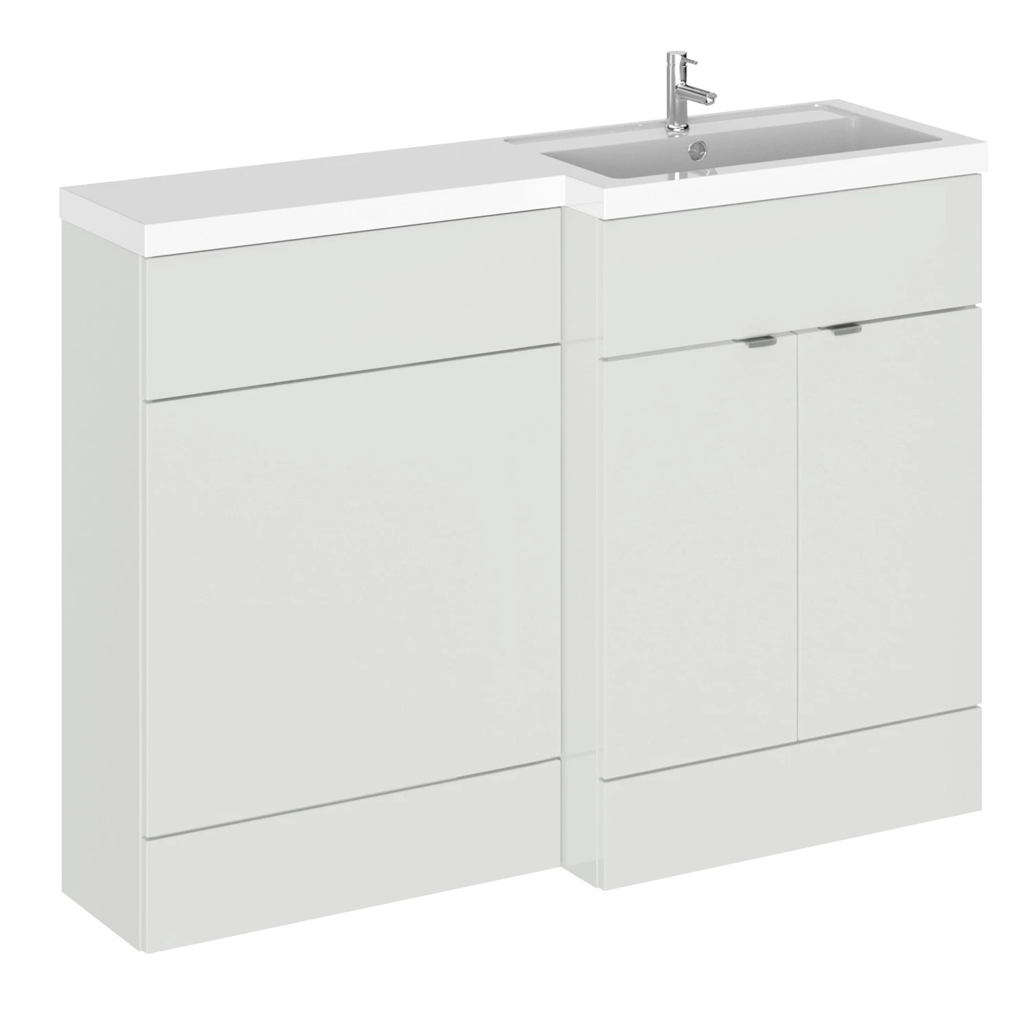 Hudson Reed Fusion RH Combination Unit With 600mm WC Unit - 1200mm Wide - Gloss Grey Mist 6 Hudson Reed Fusion RH Combination Unit With 600mm WC Unit - 1200mm Wide - Gloss Grey Mist - Image 4