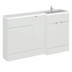Hudson Reed Fusion RH Combination Unit With 600mm WC Unit - 1500mm Wide - Gloss Grey Mist -HEATANDPLUMB Sales hudson reed fusion bathroom furniture cbi414 1