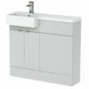 Hudson Reed Fusion LH Combination Unit With Square Semi Recessed Basin 1000mm Wide - Gloss Grey Mist -HEATANDPLUMB Sales hudson reed fusion bathroom furniture cbi448