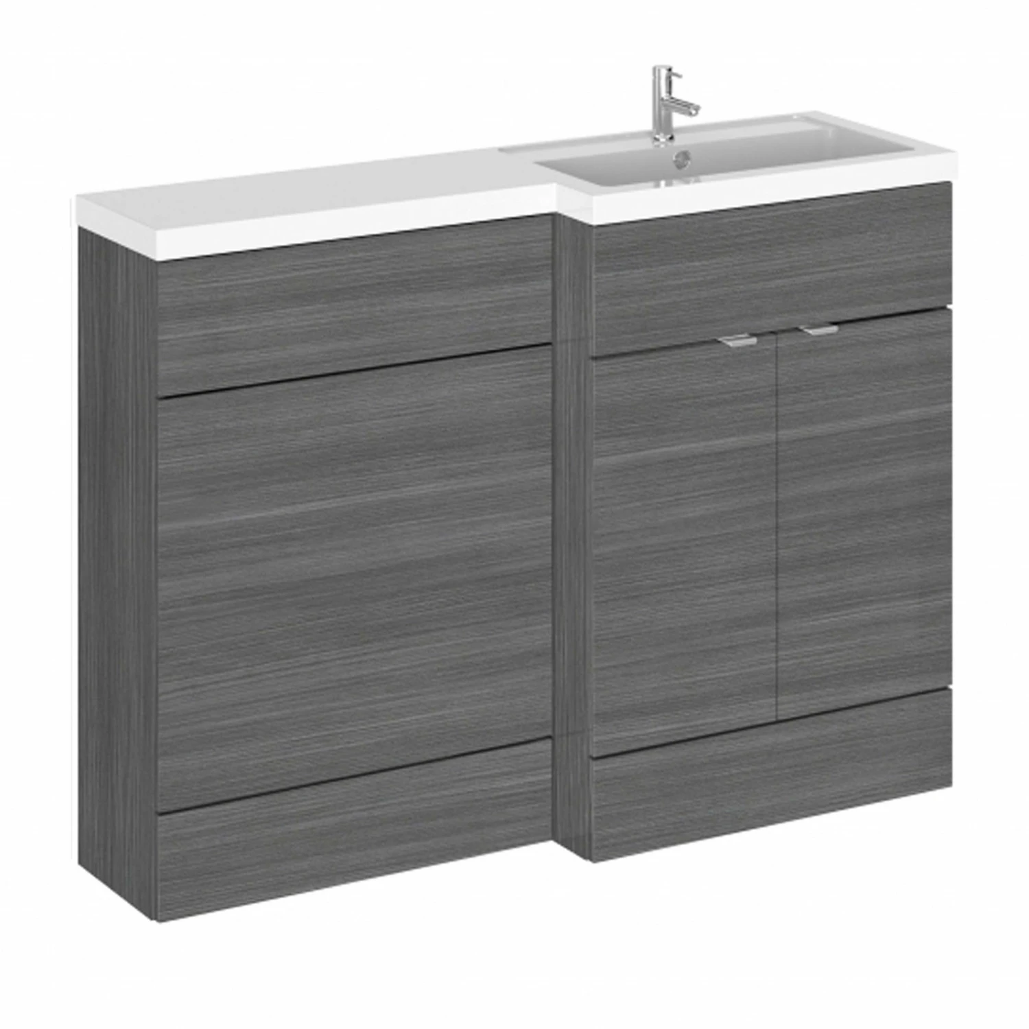 Hudson Reed Fusion RH Combination Unit With 500mm WC Unit - 1000mm Wide - Anthracite Woodgrain 4 Hudson Reed Fusion RH Combination Unit With 500mm WC Unit - 1000mm Wide - Anthracite Woodgrain - Image 2