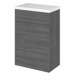 Hudson Reed Fusion WC Unit With Polymarble Worktop 600mm Wide - Anthracite Woodgrain -HEATANDPLUMB Sales hudson reed fusion bathroom furniture cbi520