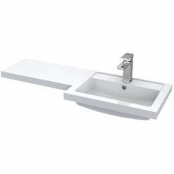 Hudson Reed Fusion RH Combination Unit With 500mm WC Unit - 1000mm Wide - Gloss Grey Mist