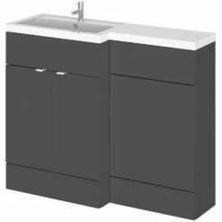 Hudson Reed Fusion LH Combination Unit With L Shape Basin - 1100mm Wide - Gloss Grey 11 Hudson Reed Fusion LH Combination Unit With L Shape Basin - 1100mm Wide - Gloss Grey -HEATANDPLUMB Sales hudson reed fusion bathroom furniture cbi902