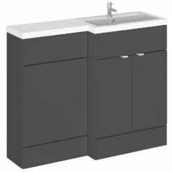 Hudson Reed Fusion RH Combination Unit With L Shape Basin - 1100mm Wide - Gloss Grey 10 Hudson Reed Fusion RH Combination Unit With L Shape Basin - 1100mm Wide - Gloss Grey -HEATANDPLUMB Sales hudson reed fusion bathroom furniture cbi903 1