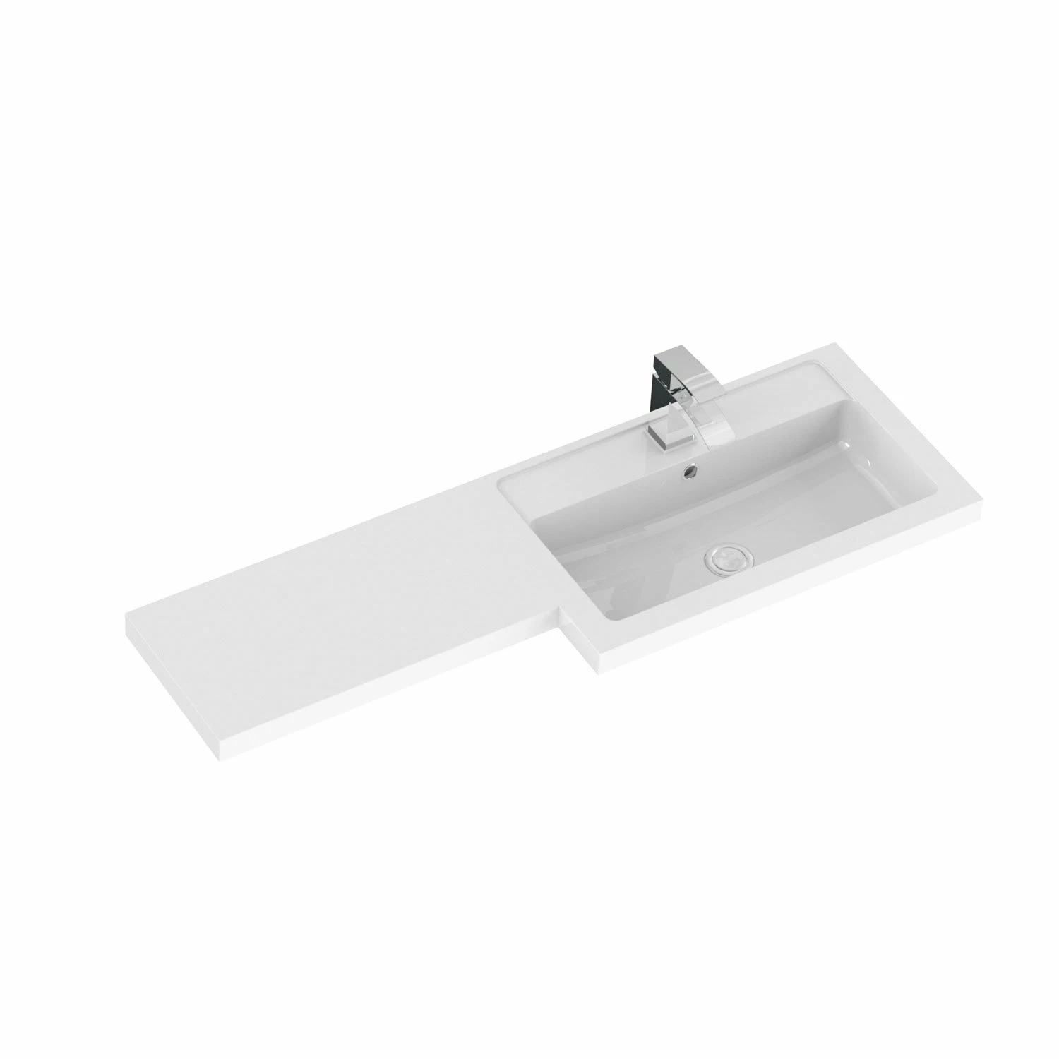 Hudson Reed Fusion RH Combination Unit With L Shape Basin - 1100mm Wide - Gloss Grey 4 Hudson Reed Fusion RH Combination Unit With L Shape Basin - 1100mm Wide - Gloss Grey - Image 2