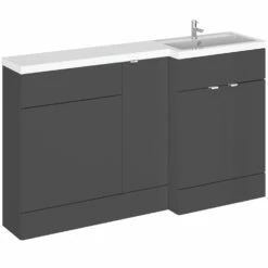 Hudson Reed Fusion RH Combination Unit With 600mm WC Unit - 1500mm Wide - Gloss Grey 11 Hudson Reed Fusion RH Combination Unit With 600mm WC Unit - 1500mm Wide - Gloss Grey -HEATANDPLUMB Sales hudson reed fusion bathroom furniture cbi914