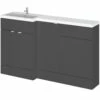 Hudson Reed Fusion LH Combination Unit With 500mm WC Unit - 1500mm Wide - Gloss Grey 2 Hudson Reed Fusion LH Combination Unit With 500mm WC Unit - 1500mm Wide - Gloss Grey -HEATANDPLUMB Sales hudson reed fusion bathroom furniture cbi915