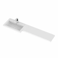 Hudson Reed Fusion LH Combination Unit With 500mm WC Unit - 1500mm Wide - Gloss Grey -HEATANDPLUMB Sales hudson reed fusion bathroom furniture cbi915 6