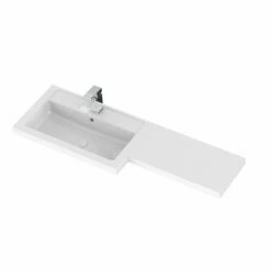 Hudson Reed Fusion LH Combination Unit With L Shape Basin - 1100mm Wide - Charcoal Black Woodgrain -HEATANDPLUMB Sales hudson reed fusion bathroom furniture cbi926 3 2