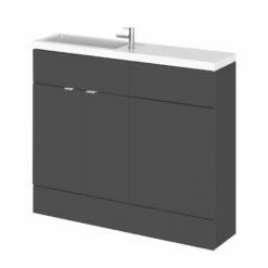Hudson Reed Fusion Compact Combination Unit With Slimline Basin - 1000mm Wide - Gloss Grey 11 Hudson Reed Fusion Compact Combination Unit With Slimline Basin - 1000mm Wide - Gloss Grey -HEATANDPLUMB Sales hudson reed fusion bathroom furniture cbi942