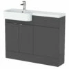 Hudson Reed Fusion LH Combination Unit With Round Semi Recessed Basin 1100mm Wide - Gloss Grey 2 Hudson Reed Fusion LH Combination Unit With Round Semi Recessed Basin 1100mm Wide - Gloss Grey -HEATANDPLUMB Sales hudson reed fusion bathroom furniture cbi946