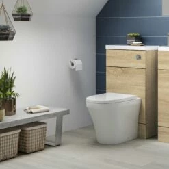 Hudson Reed Fusion Compact WC Unit With Polymarble Worktop 500mm Wide - Natural Oak 8 Hudson Reed Fusion Compact WC Unit With Polymarble Worktop 500mm Wide - Natural Oak -HEATANDPLUMB Sales hudson reed fusion bathroom furniture off345 2