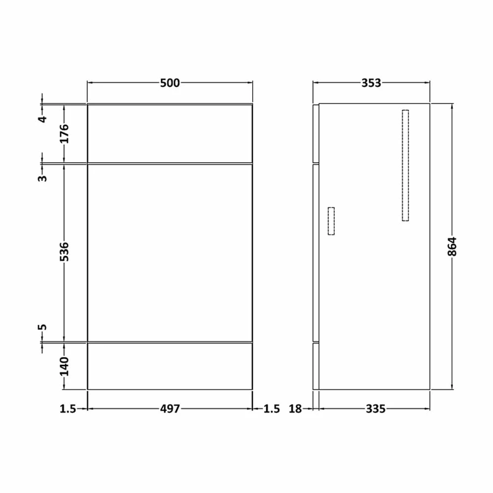 Hudson Reed Fusion WC Unit 500mm Wide - Gloss Grey Mist 4 Hudson Reed Fusion WC Unit 500mm Wide - Gloss Grey Mist - Image 2