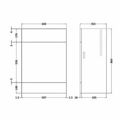 Hudson Reed Fusion WC Unit 600mm Wide - Gloss Grey -HEATANDPLUMB Sales hudson reed fusion bathroom furniture off348 3 1