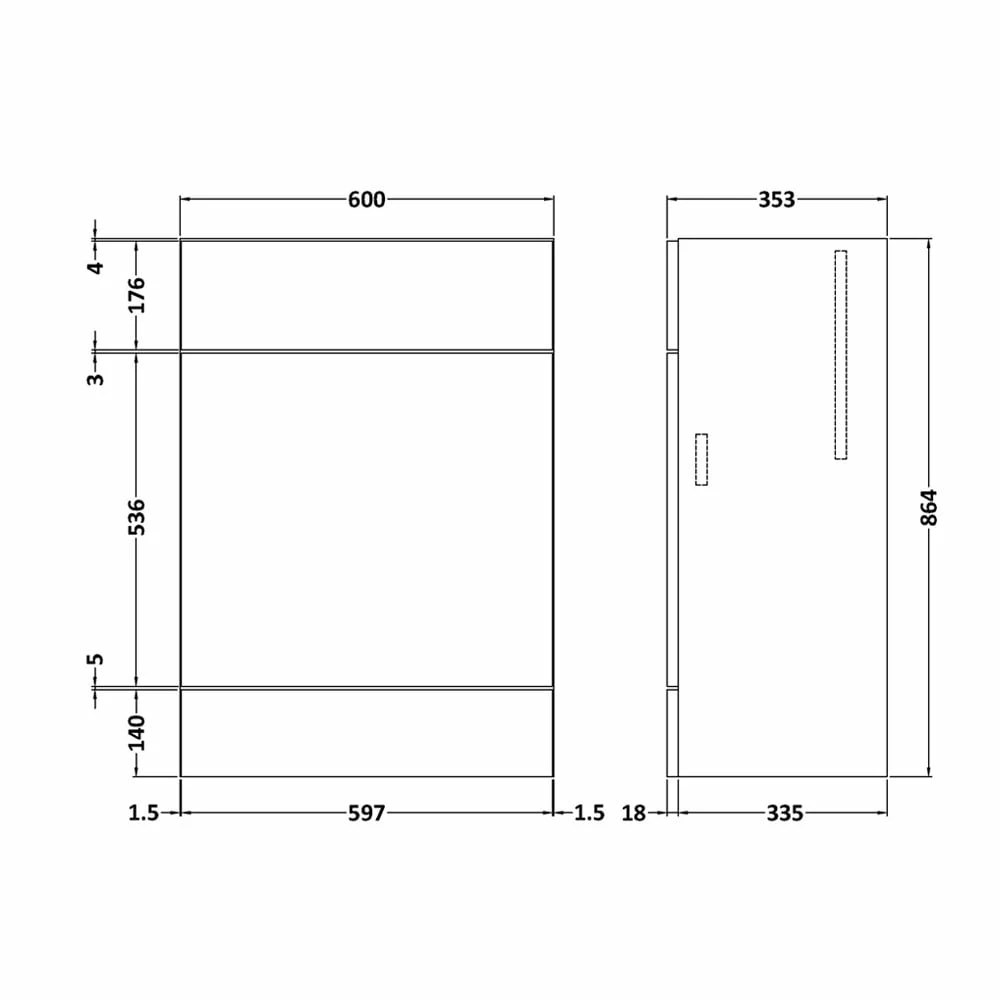 Hudson Reed Fusion WC Unit 600mm Wide - Gloss Grey Mist 3 Hudson Reed Fusion WC Unit 600mm Wide - Gloss Grey Mist