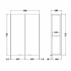 Hudson Reed Fusion Wall Unit 500mm Wide - Anthracite Woodgrain