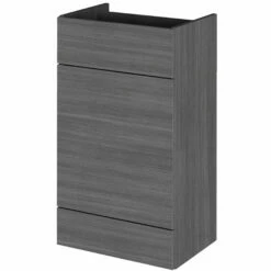 Hudson Reed Fusion WC Unit 500mm Wide - Anthracite Woodgrain
