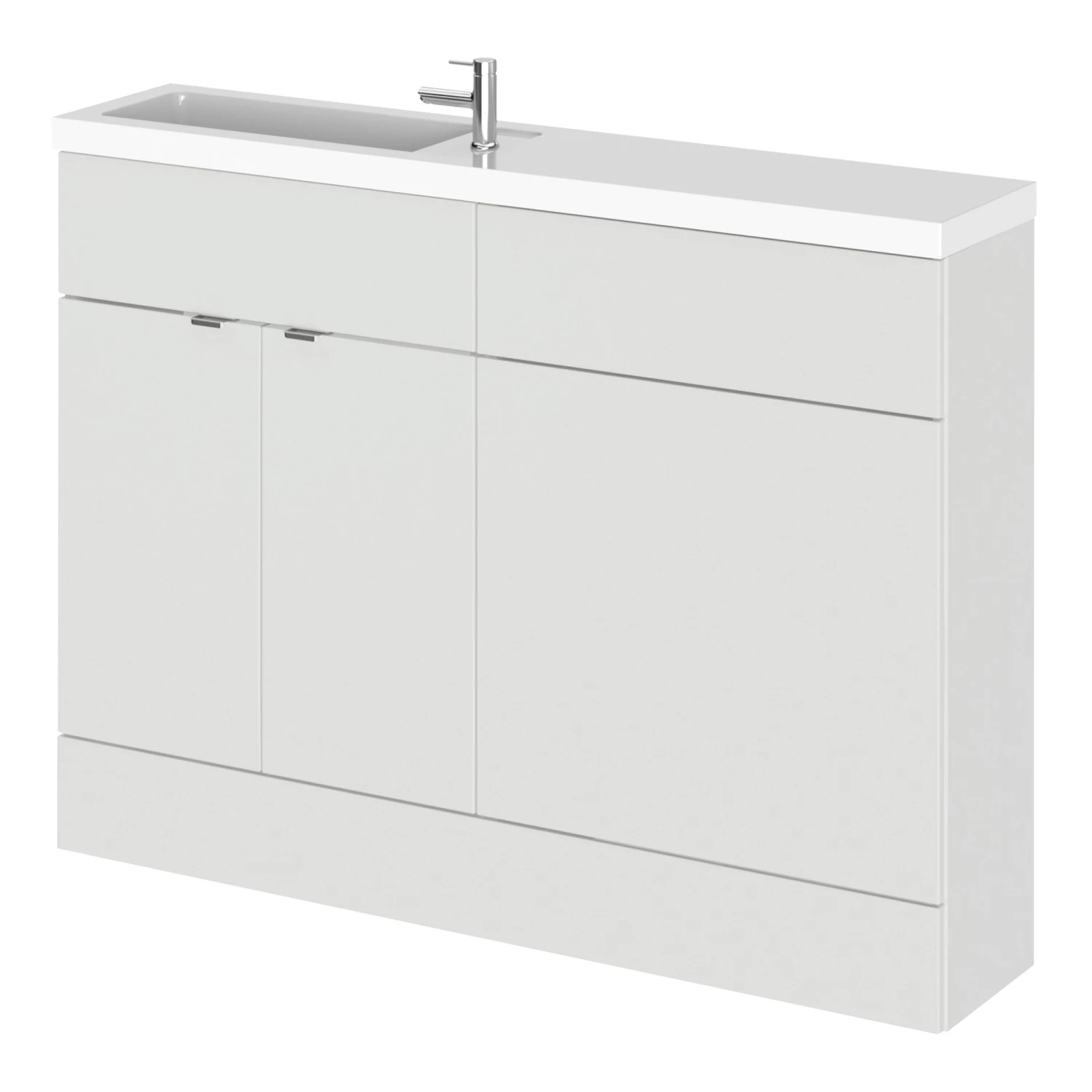 Hudson Reed Fusion Compact Combination Unit With 600mm WC Unit - 1200mm Wide - Gloss Grey Mist 7 Hudson Reed Fusion Compact Combination Unit With 600mm WC Unit - 1200mm Wide - Gloss Grey Mist - Image 5