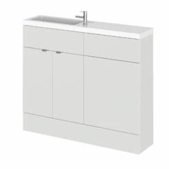 Hudson Reed Fusion Compact Combination Unit With Slimline Basin - 1000mm Wide - Gloss Grey Mist 9 Hudson Reed Fusion Compact Combination Unit With Slimline Basin - 1000mm Wide - Gloss Grey Mist -HEATANDPLUMB Sales hudson reed fusion compact bathroom furniture cbi442