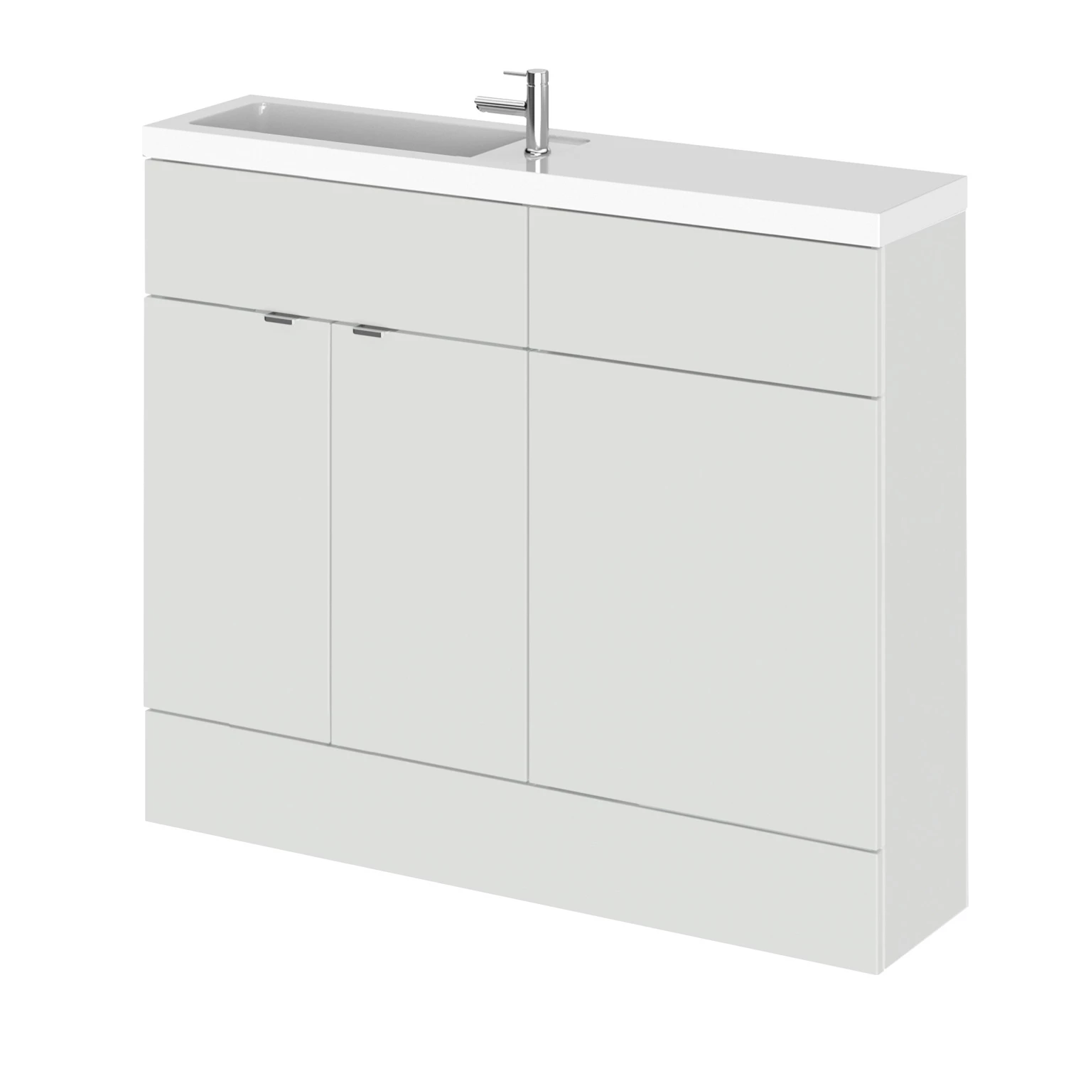 Hudson Reed Fusion Compact Combination Unit With Slimline Basin - 1000mm Wide - Gloss Grey Mist 5 Hudson Reed Fusion Compact Combination Unit With Slimline Basin - 1000mm Wide - Gloss Grey Mist - Image 3