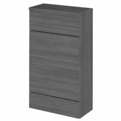 Hudson Reed Fusion Compact WC Unit With Coloured Worktop 500mm Wide - Anthracite Woodgrain