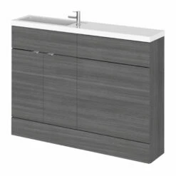 Hudson Reed Fusion Compact Combination Unit With 600mm WC Unit - 1200mm Wide - Anthracite Woodgrain 11 Hudson Reed Fusion Compact Combination Unit With 600mm WC Unit - 1200mm Wide - Anthracite Woodgrain -HEATANDPLUMB Sales hudson reed fusion compact bathroom furniture cbi508 2