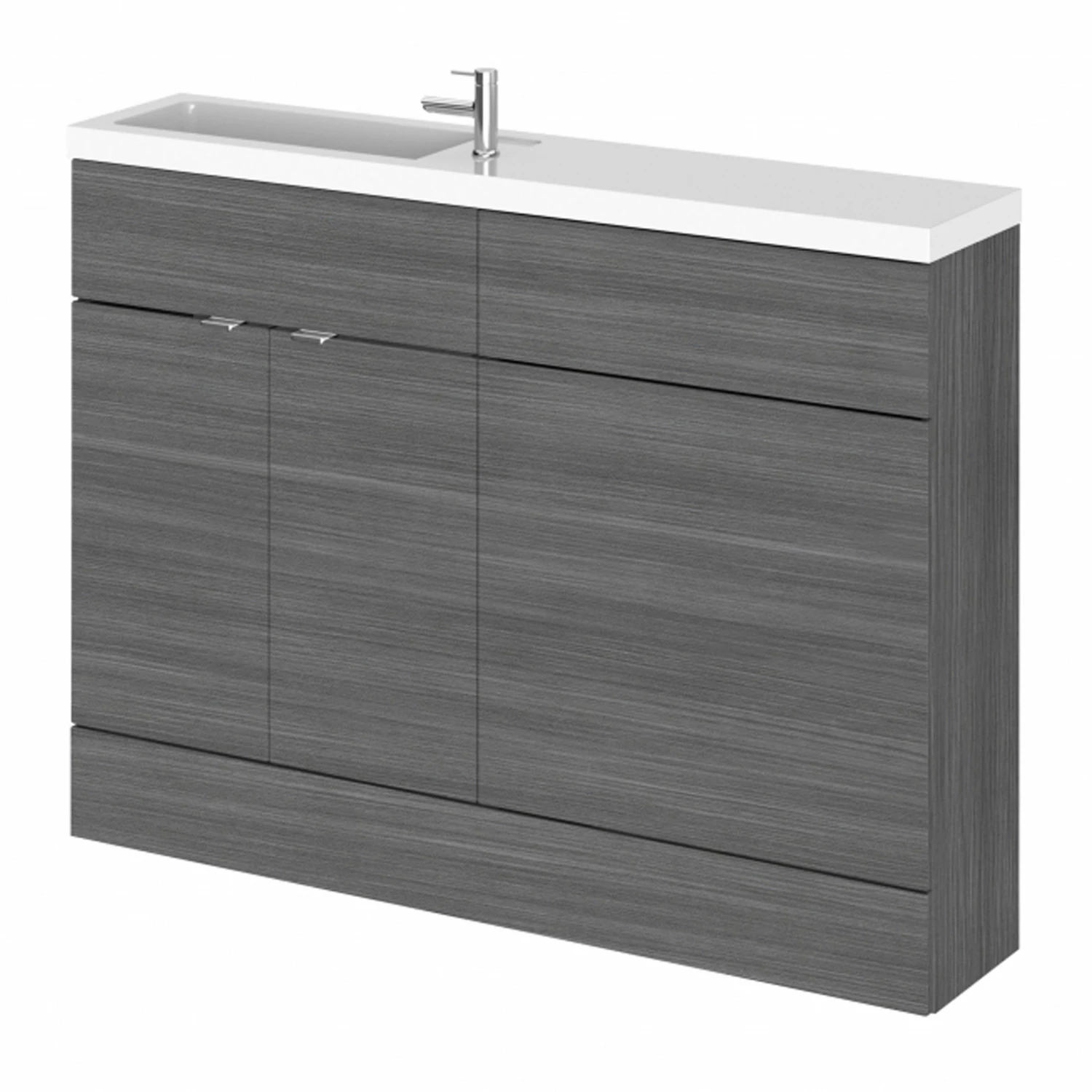 Hudson Reed Fusion Compact Combination Unit With 600mm WC Unit - 1200mm Wide - Anthracite Woodgrain 7 Hudson Reed Fusion Compact Combination Unit With 600mm WC Unit - 1200mm Wide - Anthracite Woodgrain - Image 5