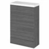 Hudson Reed Fusion Compact WC Unit With Polymarble Worktop 600mm Wide - Anthracite Woodgrain -HEATANDPLUMB Sales hudson reed fusion compact bathroom furniture cbi519 2
