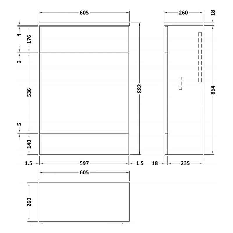 Hudson Reed Fusion Compact WC Unit With Coloured Worktop 600mm Wide - Natural Oak 4 Hudson Reed Fusion Compact WC Unit With Coloured Worktop 600mm Wide - Natural Oak - Image 2