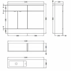 Hudson Reed Fusion Compact Combination Unit With Slimline Basin - 1100mm Wide - Gloss Grey 12 Hudson Reed Fusion Compact Combination Unit With Slimline Basin - 1100mm Wide - Gloss Grey -HEATANDPLUMB Sales hudson reed fusion compact bathroom furniture cbi901 1