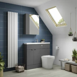Hudson Reed Fusion Compact Combination Unit With Slimline Basin - 1100mm Wide - Gloss Grey 10 Hudson Reed Fusion Compact Combination Unit With Slimline Basin - 1100mm Wide - Gloss Grey -HEATANDPLUMB Sales hudson reed fusion compact bathroom furniture cbi901
