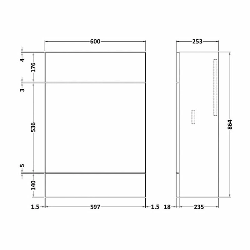 Hudson Reed Fusion Compact WC Unit 600mm Wide - Anthracite Woodgrain 3 Hudson Reed Fusion Compact WC Unit 600mm Wide - Anthracite Woodgrain