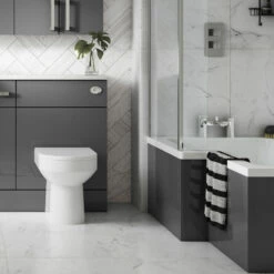 Hudson Reed Fusion WC Unit 500mm Wide - Gloss Grey -HEATANDPLUMB Sales hudson reed fusion compact bathroom furniture off945