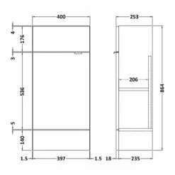 Hudson Reed Fusion Compact Vanity Unit 400mm Wide - Gloss White -HEATANDPLUMB Sales hudson reed fusion compact vanity unit off503 1