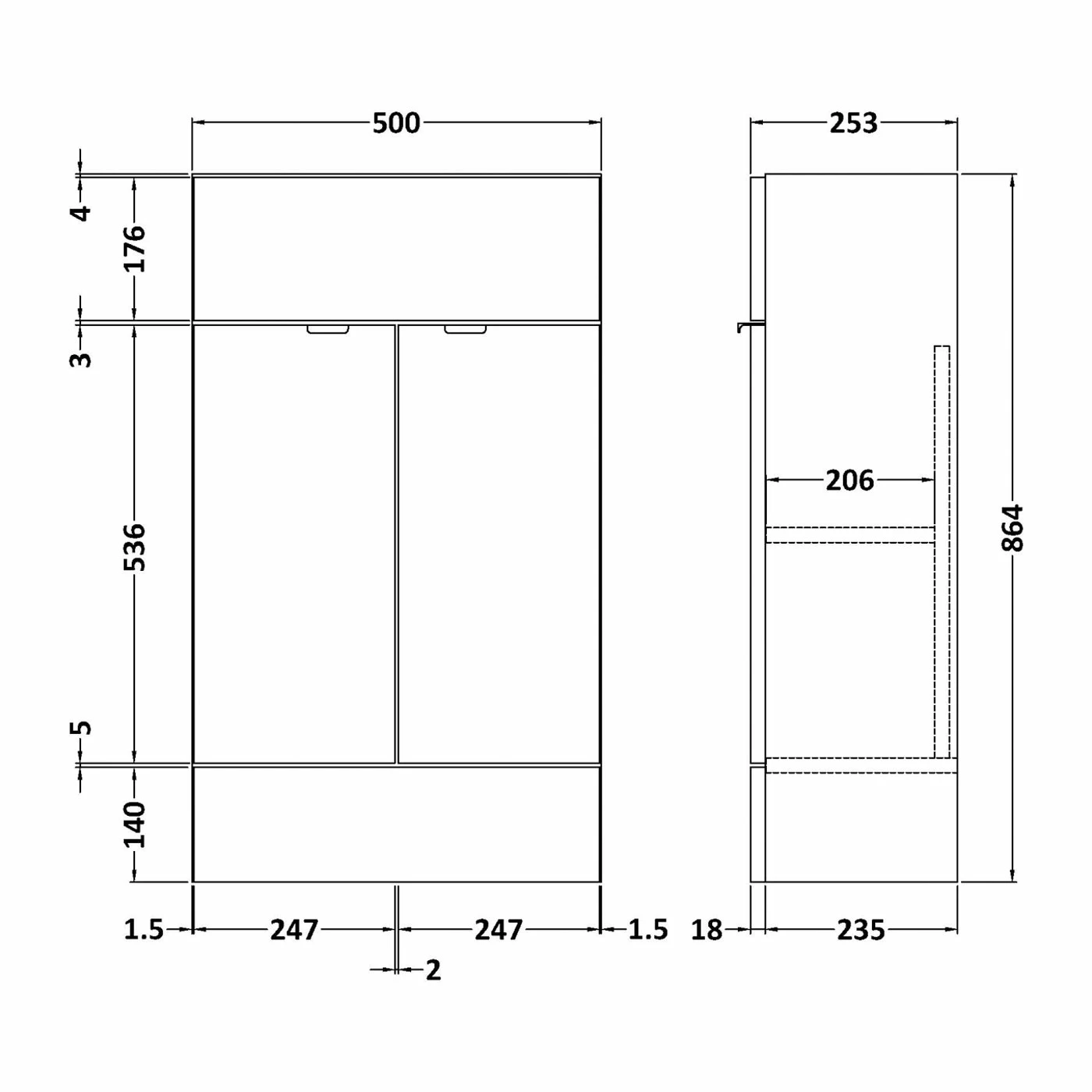 Hudson Reed Fusion Compact Vanity Unit 500mm Wide - Anthracite Woodgrain 3 Hudson Reed Fusion Compact Vanity Unit 500mm Wide - Anthracite Woodgrain