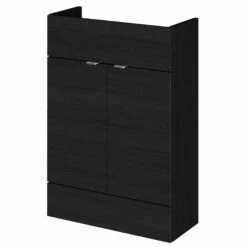 Hudson Reed Fusion LH Combination Unit With Square Semi Recessed Basin 1100mm Wide - Charcoal Black Woodgrain -HEATANDPLUMB Sales hudson reed fusion compact vanity unit off607 6