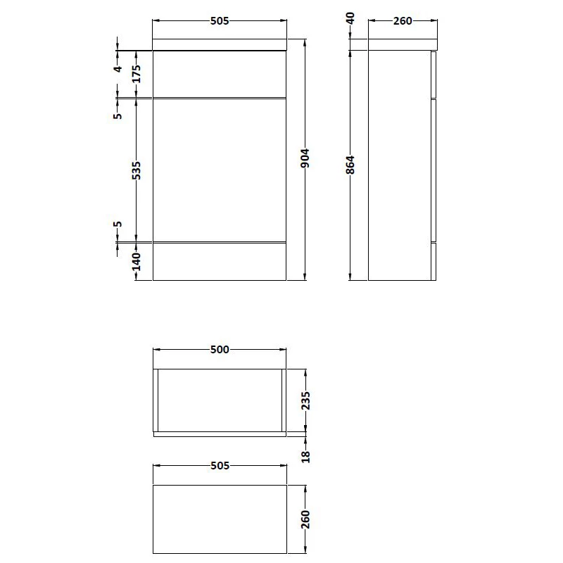 Hudson Reed Fusion Compact WC Unit With Polymarble Worktop 500mm Wide - Natural Oak 4 Hudson Reed Fusion Compact WC Unit With Polymarble Worktop 500mm Wide - Natural Oak - Image 2