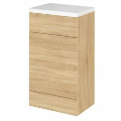 Hudson Reed Fusion WC Unit With Polymarble Worktop 500mm Wide - Natural Oak -HEATANDPLUMB Sales hudson reed fusion furniture bathroom furniture cbi305 1
