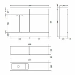 Hudson Reed Fusion Compact Combination Unit With 600mm WC Unit - 1200mm Wide - Natural Oak -HEATANDPLUMB Sales hudson reed fusion furniture bathroom furniture cbi308 1