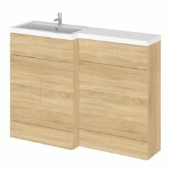 Hudson Reed Fusion LH Combination Unit With 600mm WC Unit - 1200mm Wide - Natural Oak 11 Hudson Reed Fusion LH Combination Unit With 600mm WC Unit - 1200mm Wide - Natural Oak -HEATANDPLUMB Sales hudson reed fusion furniture bathroom furniture cbi309