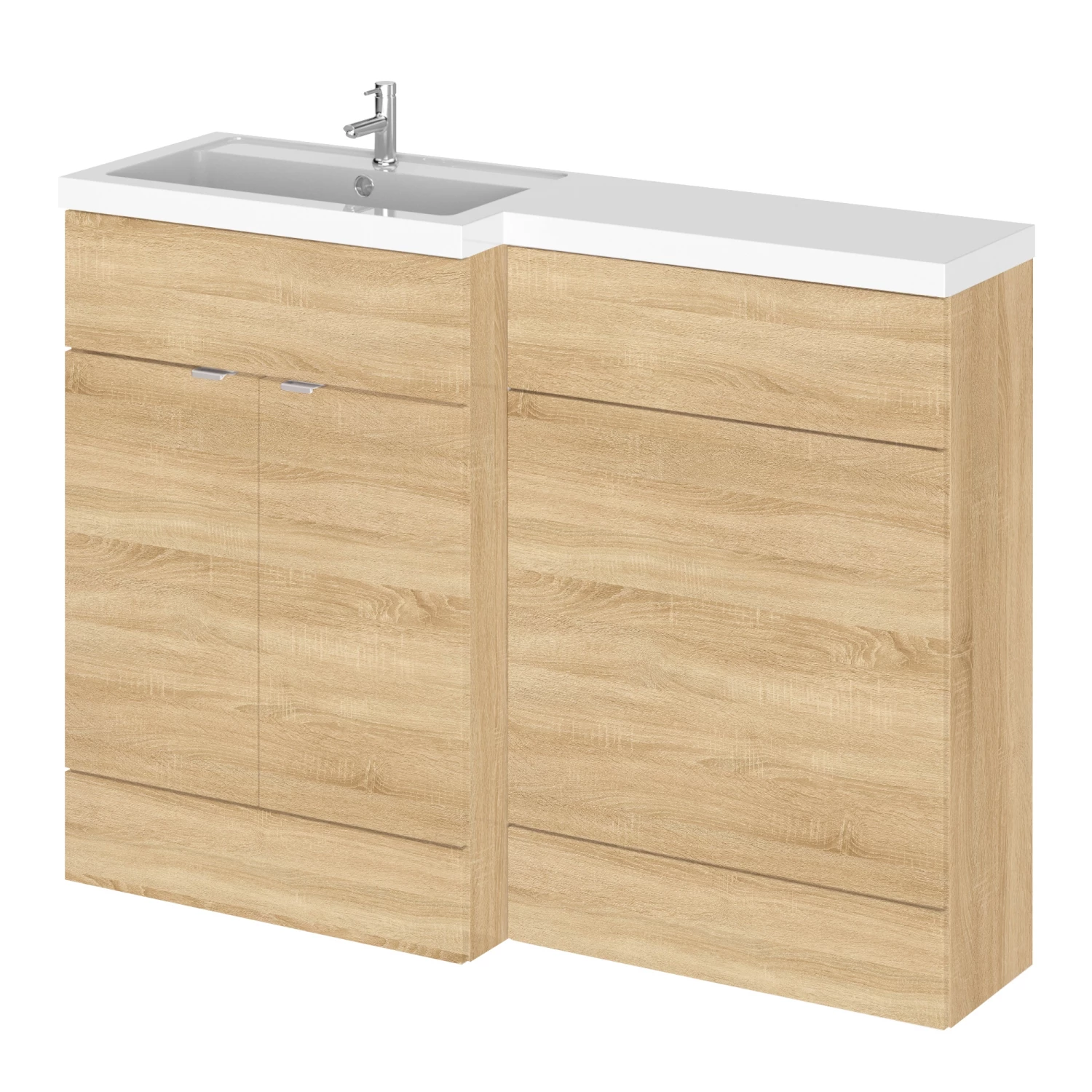 Hudson Reed Fusion LH Combination Unit With 600mm WC Unit - 1200mm Wide - Natural Oak 7 Hudson Reed Fusion LH Combination Unit With 600mm WC Unit - 1200mm Wide - Natural Oak - Image 5