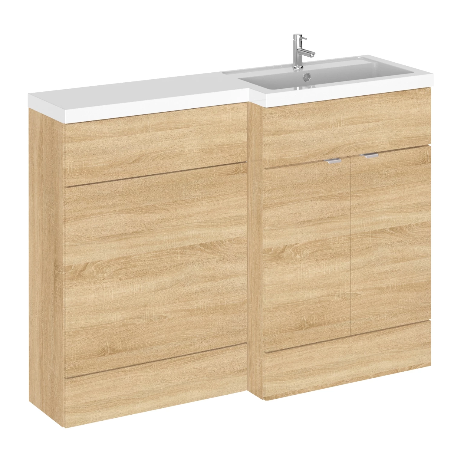 Hudson Reed Fusion RH Combination Unit With 600mm WC Unit - 1200mm Wide - Natural Oak 3 Hudson Reed Fusion RH Combination Unit With 600mm WC Unit - 1200mm Wide - Natural Oak