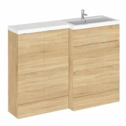 Hudson Reed Fusion RH Combination Unit With 300mm Base Unit - 1200mm Wide - Natural Oak -HEATANDPLUMB Sales hudson reed fusion furniture bathroom furniture cbi312