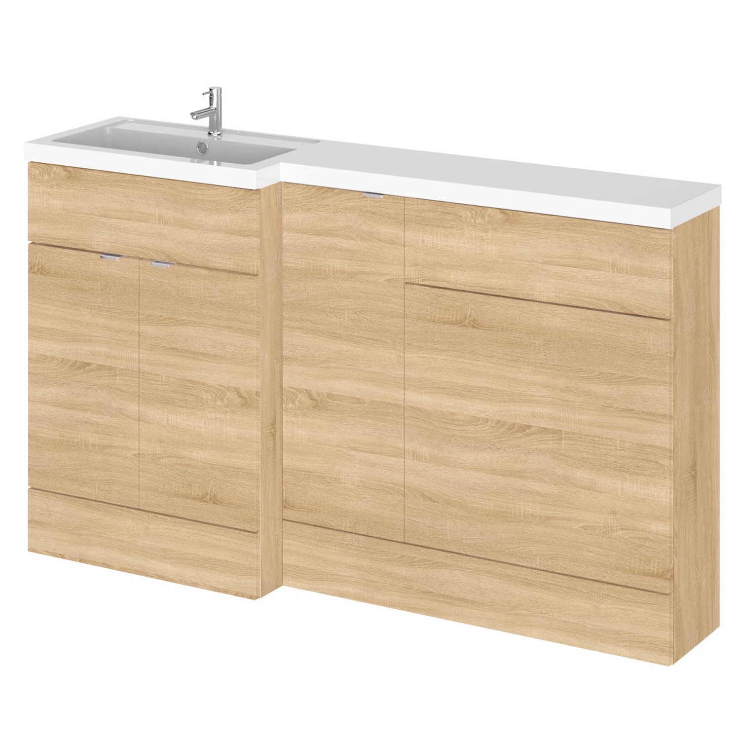 Hudson Reed Fusion LH Combination Unit With 600mm WC Unit - 1500mm Wide - Natural Oak 8 Hudson Reed Fusion LH Combination Unit With 600mm WC Unit - 1500mm Wide - Natural Oak - Image 6