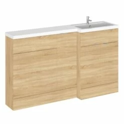 Hudson Reed Fusion RH Combination Unit With 600mm WC Unit - 1500mm Wide - Natural Oak 11 Hudson Reed Fusion RH Combination Unit With 600mm WC Unit - 1500mm Wide - Natural Oak -HEATANDPLUMB Sales hudson reed fusion furniture bathroom furniture cbi314