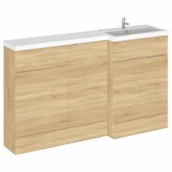 Hudson Reed Fusion RH Combination Unit With 500mm WC Unit - 1500mm Wide - Natural Oak -HEATANDPLUMB Sales hudson reed fusion furniture bathroom furniture cbi316