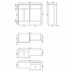 Hudson Reed Fusion RH Combination Unit With 500mm WC Unit - 1000mm Wide - Natural Oak -HEATANDPLUMB Sales hudson reed fusion furniture bathroom furniture cbi327