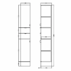 Hudson Reed Fusion Tall Tower Unit 300mm Wide - Natural Oak